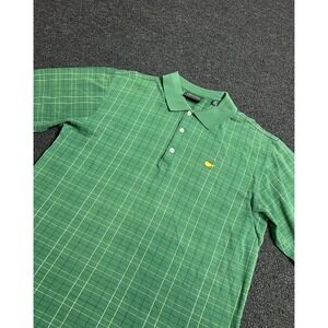 Masters Collection Plaid Golf Polo Shirt Green Mens Size Large Augusta Nationals